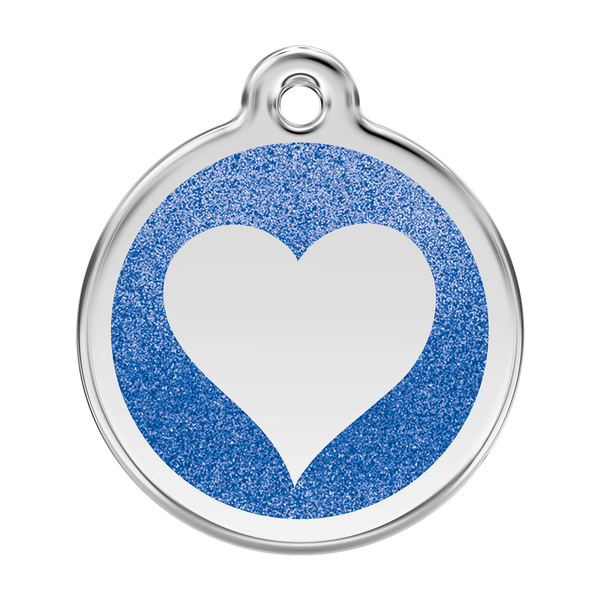 Red Dingo - Glitter Pet ID Tag - Heart