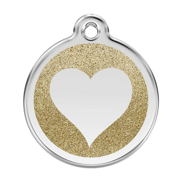 Red Dingo - Glitter Pet ID Tag - Heart