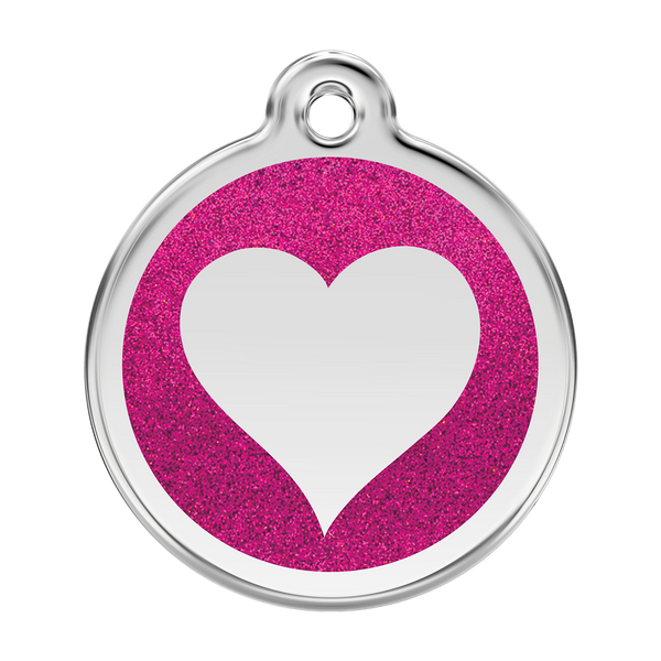 Red Dingo - Glitter Pet ID Tag - Heart