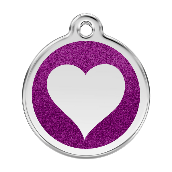 Red Dingo - Glitter Pet ID Tag - Heart