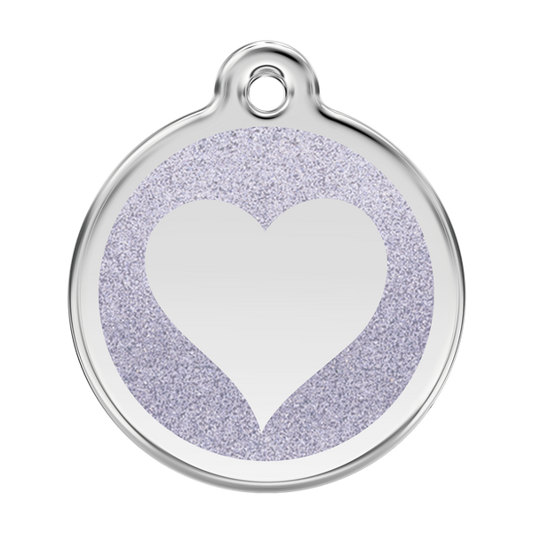 Red Dingo - Glitter Pet ID Tag - Heart