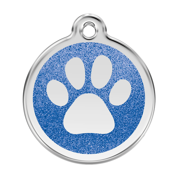 Red Dingo - Glitter Pet ID Tag - Paw