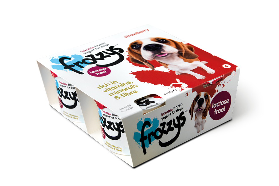 Frozzys Lickable Frozen Strawberry Yoghurt Treat for Dogs (4x85g)