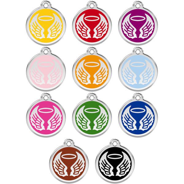 Red Dingo - Enamel Pet ID Tag - Angel Wings
