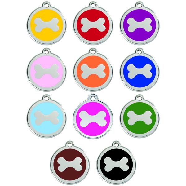 Red Dingo Enamel Pet ID Tag Dog Bone – Wags Whiskers Pet