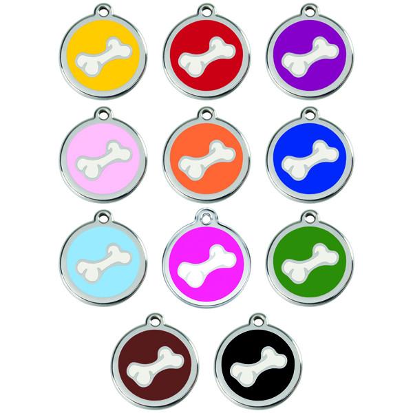 Red Dingo - Enamel Pet ID Tag - 3D Bone