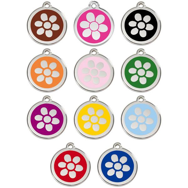 Red Dingo - Enamel Pet ID Tag - Flower
