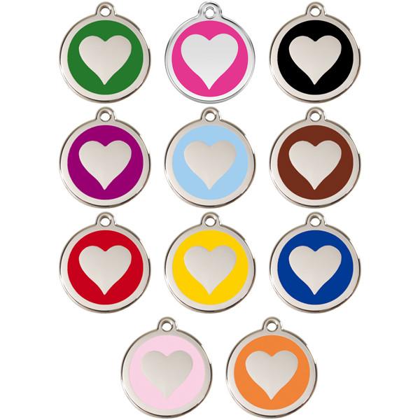 Red Dingo - Enamel Pet ID Tag - Heart