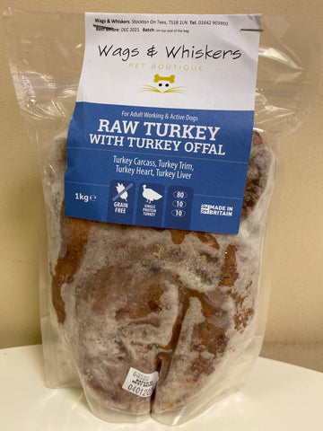 Wags & Whiskers Raw Turkey Complete 1KG