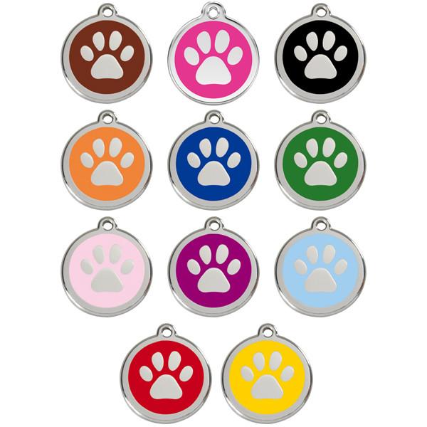 Red Dingo - Enamel Pet ID Tag - Paw Print