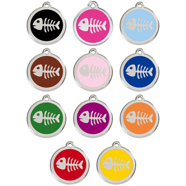 Red Dingo - Enamel Pet ID Tag - Fish Bone