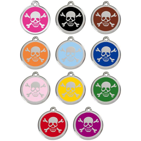 Red Dingo - Enamel Pet ID Tag - Skull & Crossbones