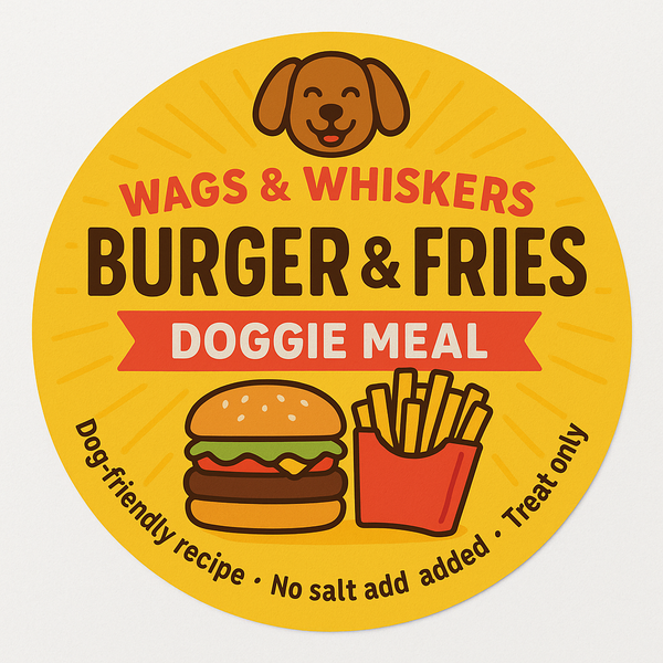 Wags & Whiskers Burger & Fries Takeaway Doggie Meal