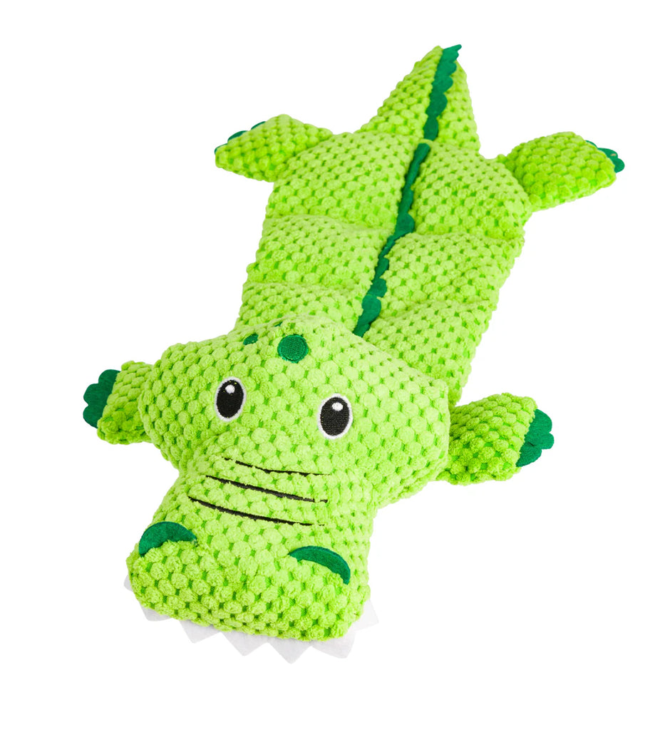 House of Paws Waffle Cord Crocodile Multi-Squeak Toy
