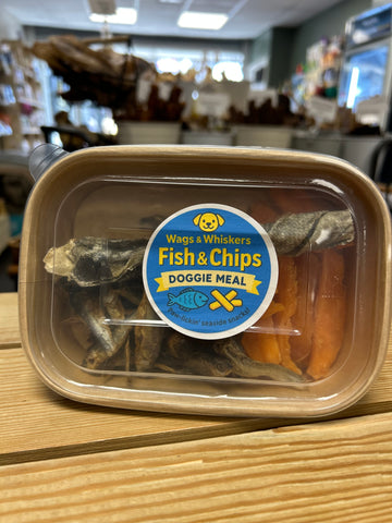 Wags & Whiskers Fish & Chips Takeaway Doggie Meal