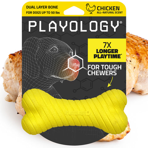 Playology Dual Layer Medium Bone - Chicken Scented