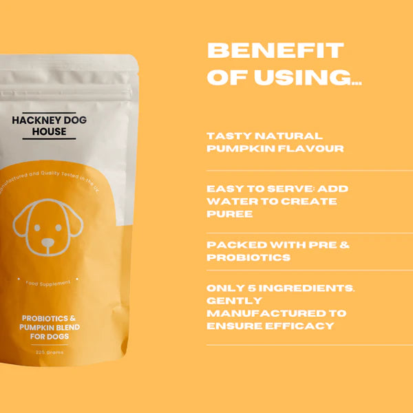 Hackney Dog House - Pumpkin Poweder with Pre & Probiotics For Dogs