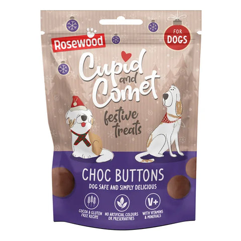 Rosewood Choc Buttons Dog Treats, 70g