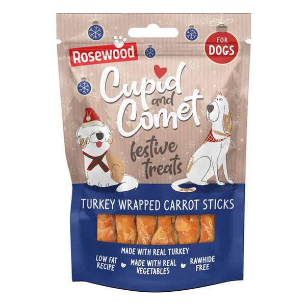 Rosewood Turkey Wrapped Carrot Sticks for Dogs, 100g