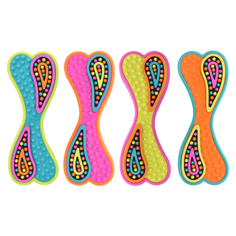 Happy Pet Groovers TPR Rubber Bone Dog Toy