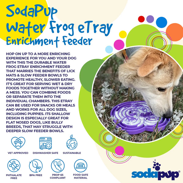 SodaPup Water Frog Design eTray Enrichment Tray for Dogs
