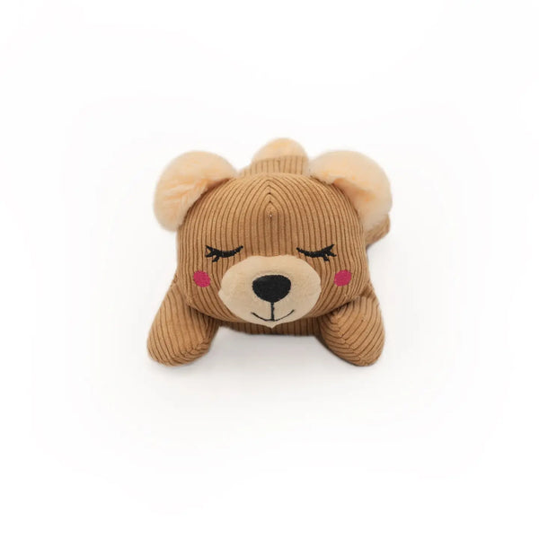 ZippyPaws Snooziez with Shhhqueaker Teddy Toy