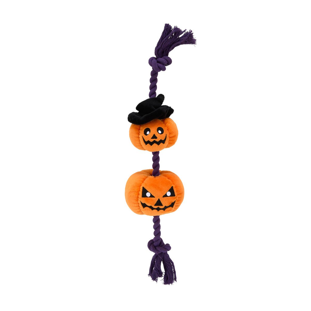 Petface Double Trouble Pumpkin Plush & Rope Toy