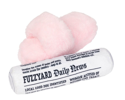 Fuzzyard Fetch My Slippers & Paper 2pk Dog Toy