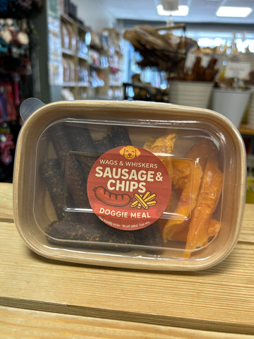 Wags & Whiskers Sausage & Chips Takeaway Doggie Meal