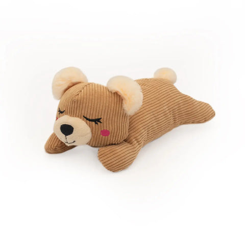 ZippyPaws Snooziez with Shhhqueaker Teddy Toy