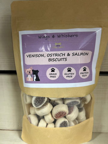 Wags & Whiskers Venison, Ostrich & Salmon Biscuits