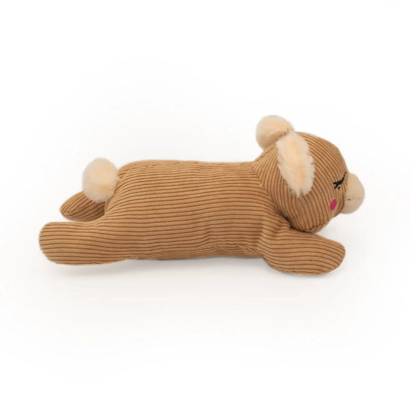 ZippyPaws Snooziez with Shhhqueaker Teddy Toy