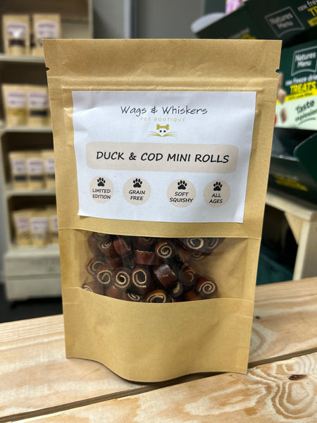 Wags & Whiskers Duck & Cod Fish Mini Rolls