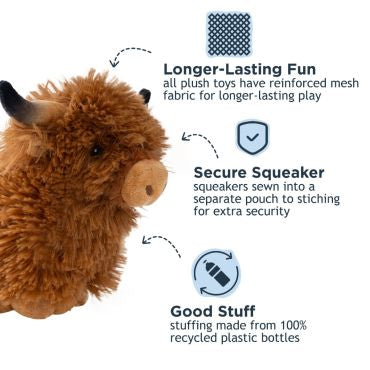 Tall Tails Highland Cow Dog Toy