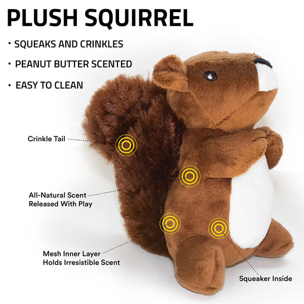 Playology Plush Squirrel Toy - Peanut Butter Scented