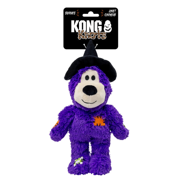 KONG Halloween Wild Knots Witch Bear Purple Medium/Large Toy