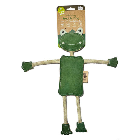 Miro & Makauri - Freddie The Frog Eco Friendly Leather Dog Toy
