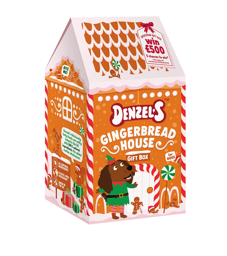Denzel's Christmas Gingerbread House Dog Treats Gift Box
