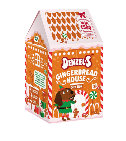 Denzel's Christmas Gingerbread House Dog Treats Gift Box