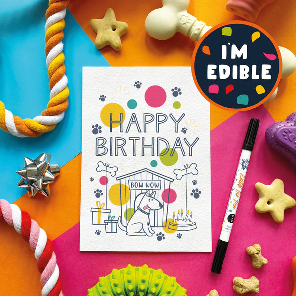 Scoff Paper Happy Birthday Bow Wow Chicken Flavoured Birthday Card