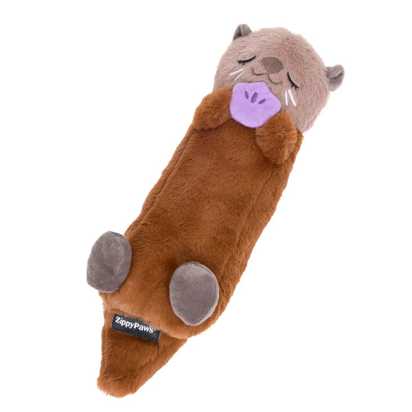 ZippyPaws Snooziez with Shhhqueaker Otter Toy