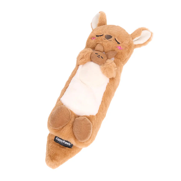 ZippyPaws Snooziez with Shhhqueaker Kangaroo Toy
