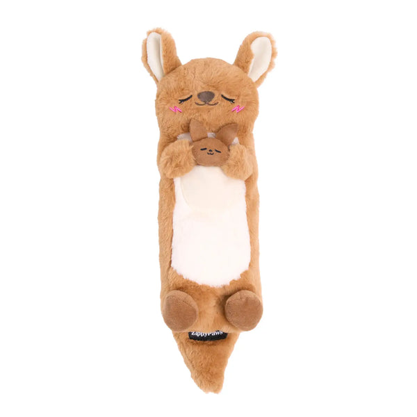 ZippyPaws Snooziez with Shhhqueaker Kangaroo Toy