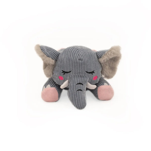 ZippyPaws Snooziez with Shhhqueaker Elephant Toy