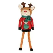 Pet Brands Festive Reindeer Plush Toy With Rope Legs