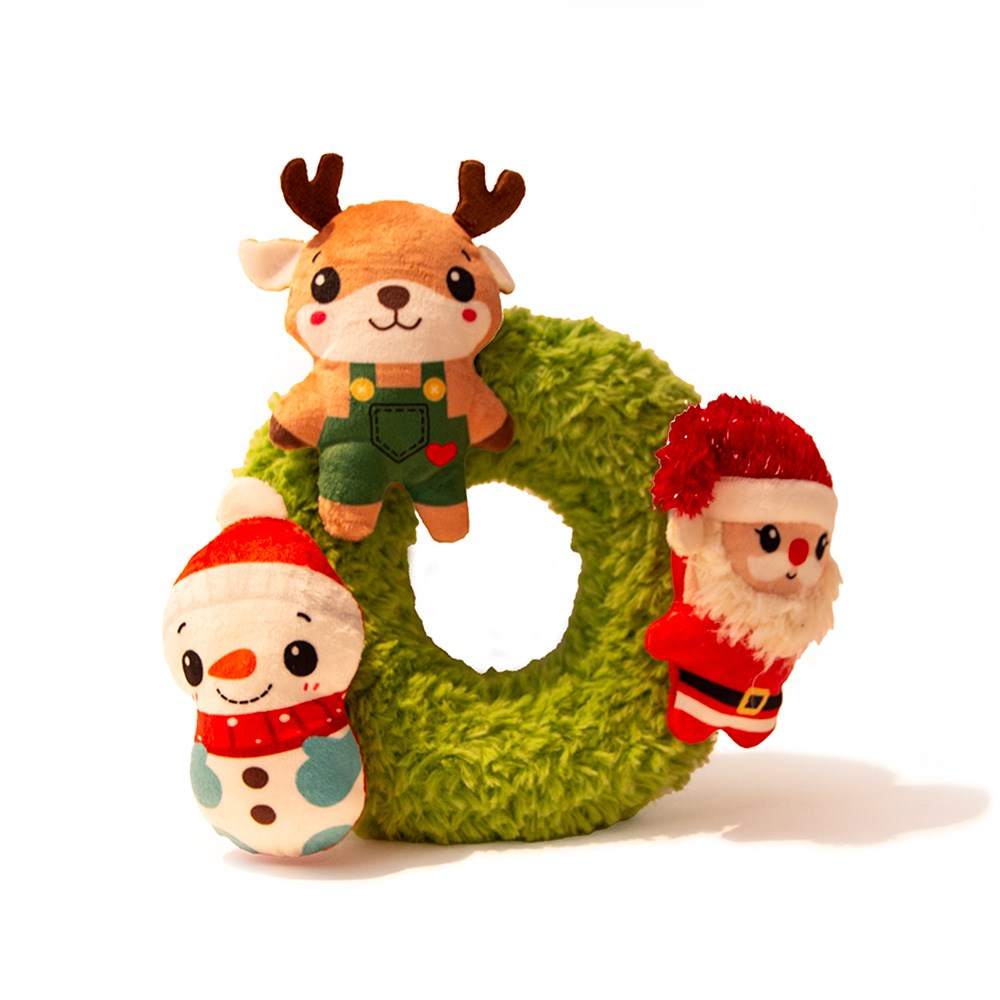 Great & Small Christmas Santa and Friends - Wreath Dog Toy