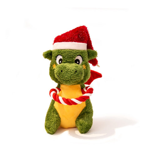 Great & Small Green Christmas Dragon Dog Toy