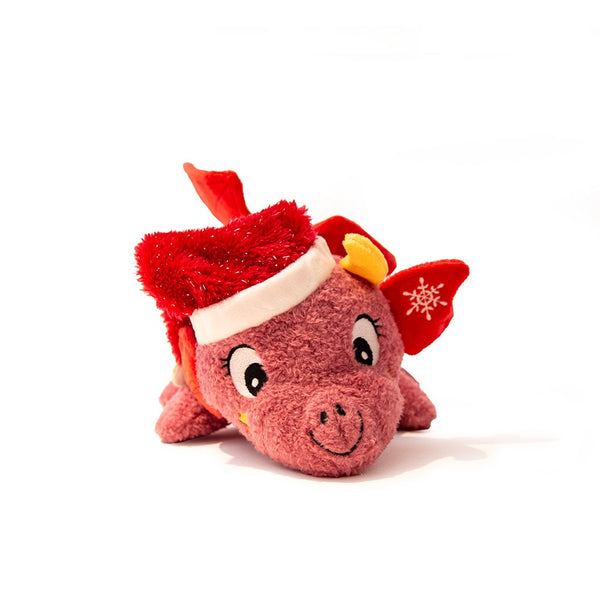 Great & Small Pink Christmas Dragon Dog Toys