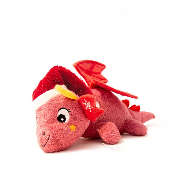 Great & Small Pink Christmas Dragon Dog Toys