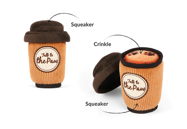 P.L.A.Y Pup Cup Cafe Latte To Go Dog Toy